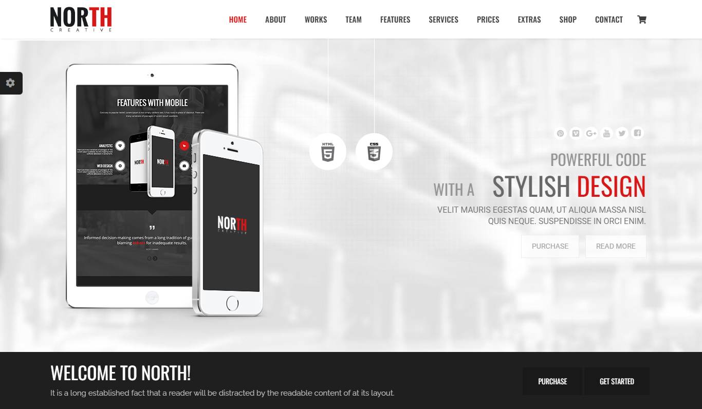 North - One Page Parallax WordPress Theme