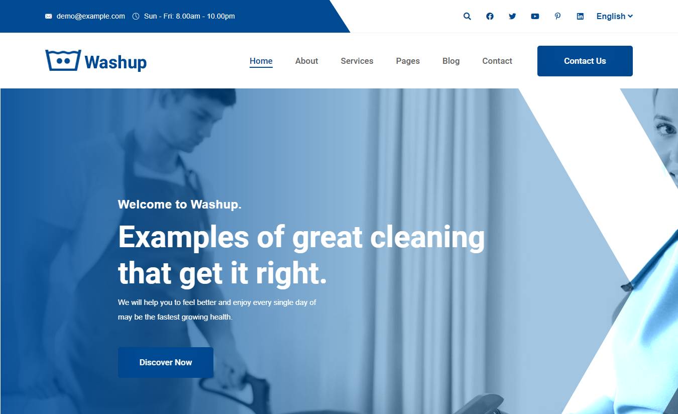 Washup – Cleaning Services WordPress Theme