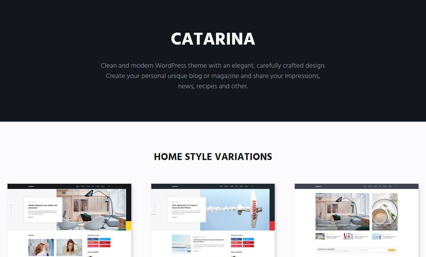 Catarina - Personal Blog & Magazine WordPress Theme