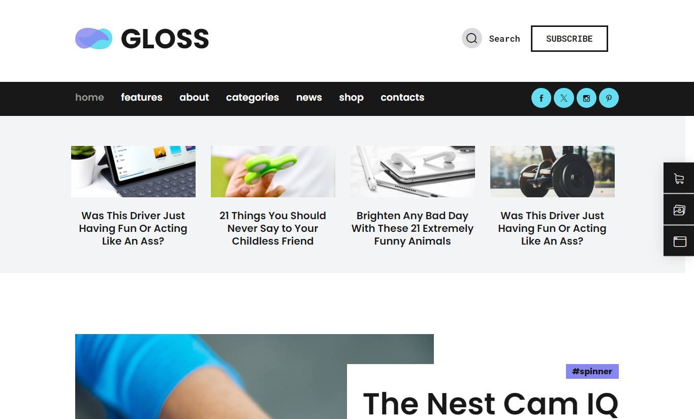 Gloss | Viral News Magazine WordPress Blog Theme + Shop