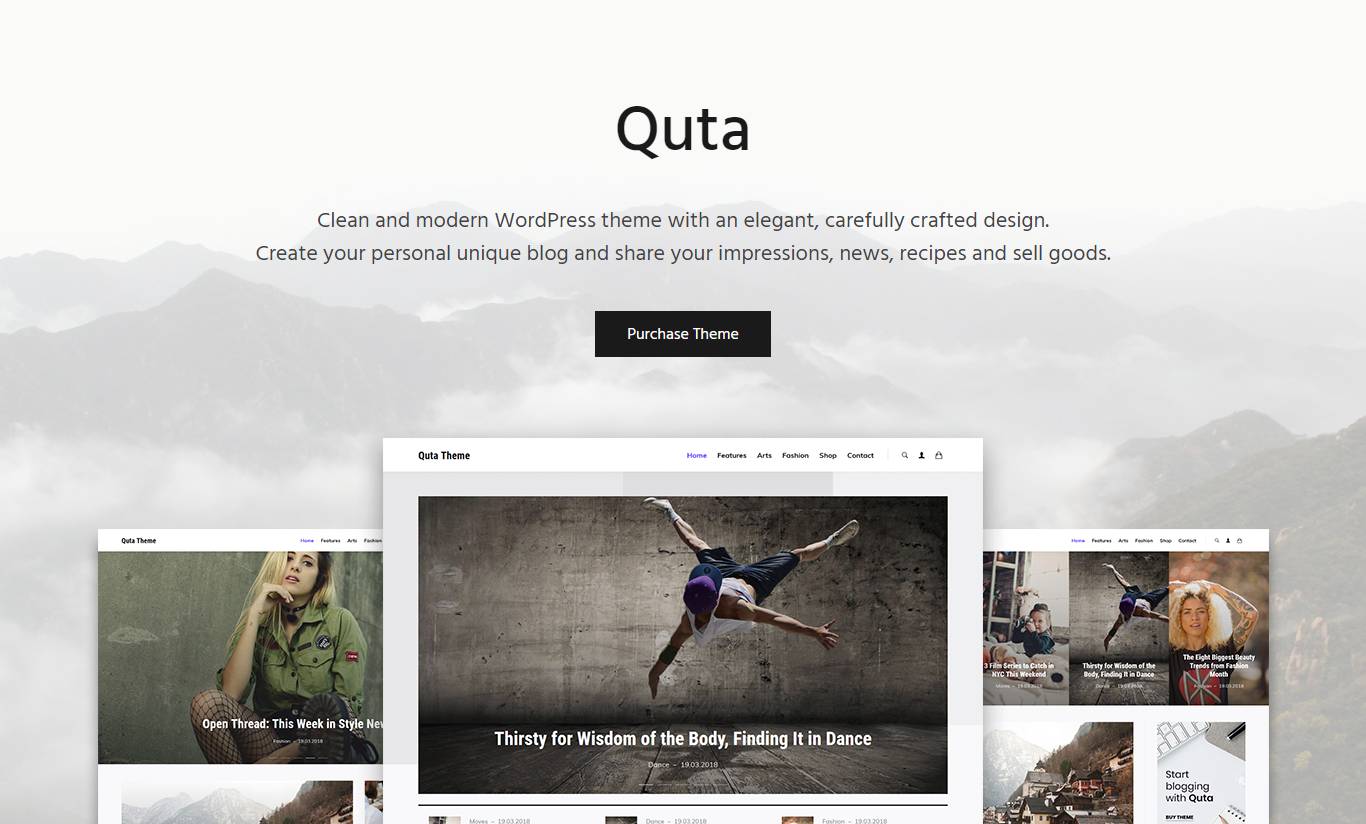 Quta - A WordPress Blog & Shop Theme