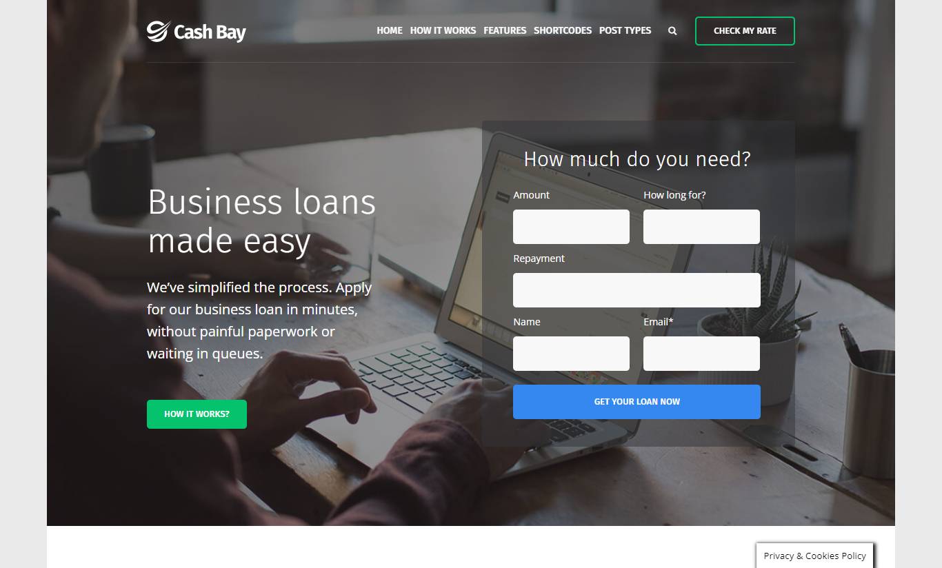 Cash Bay - Banking and Payday Loans WordPress Theme