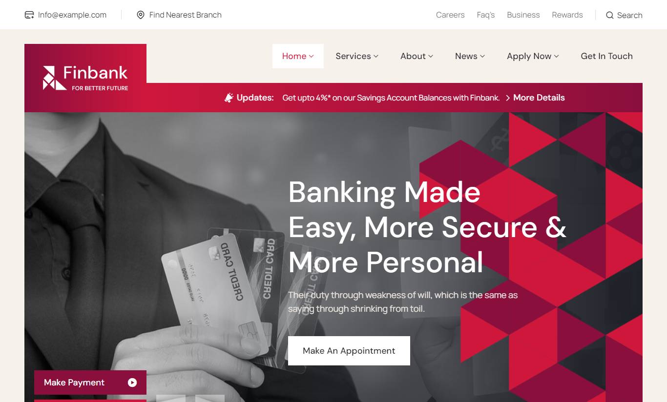 Finbank - Banking and Finance WordPress Theme