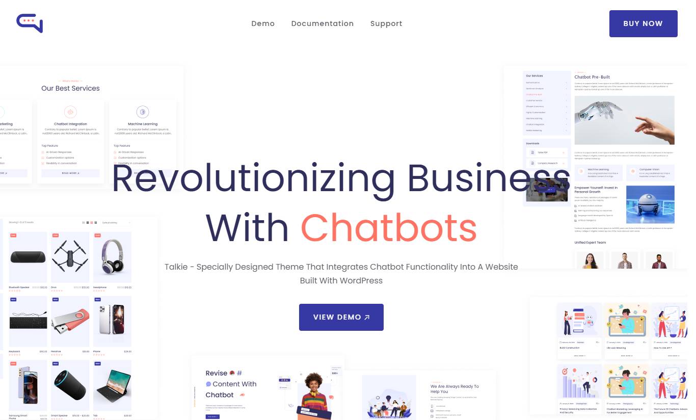 Talkie - Chatbot and Tech Startup WordPress Theme