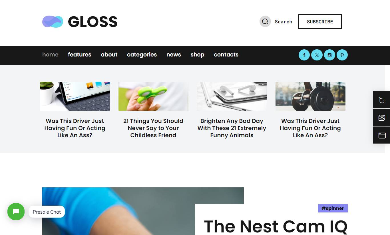 Gloss | Viral News Magazine WordPress Blog Theme + Shop