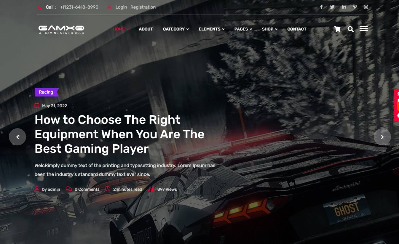 Gamxo - WordPress Gaming News & Blog Theme