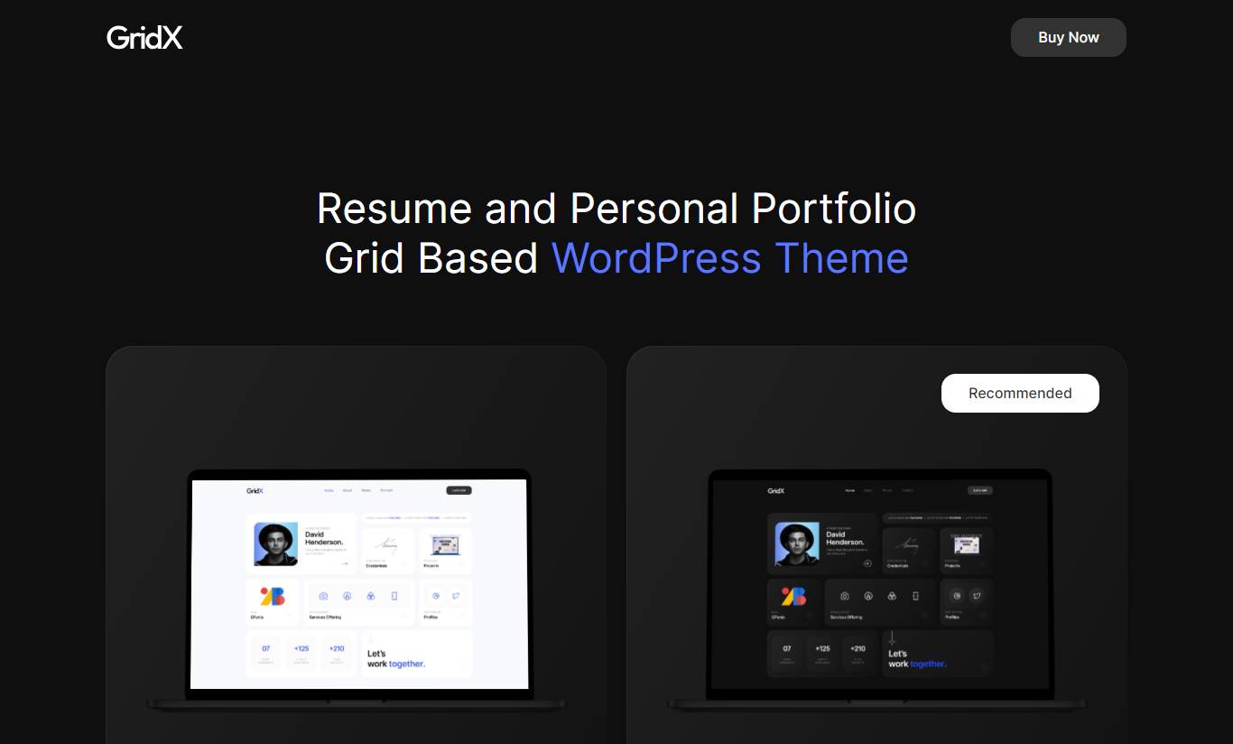  Gridx - Personal Portfolio Theme