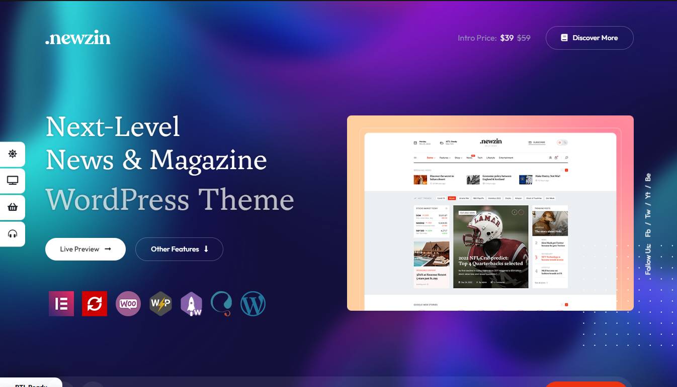 Newzin - WordPress Newspaper & Magazine Elementor Theme