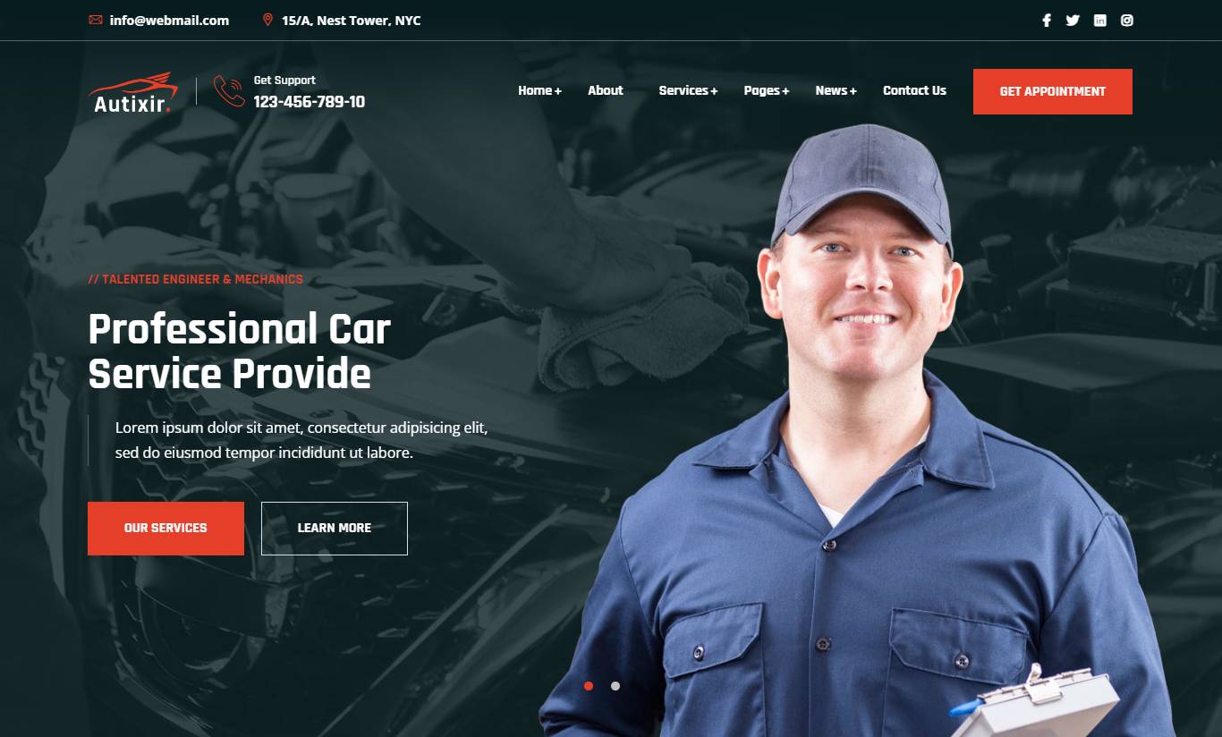 Autixir - Car Repair Service & Auto Mechanic WordPress Theme