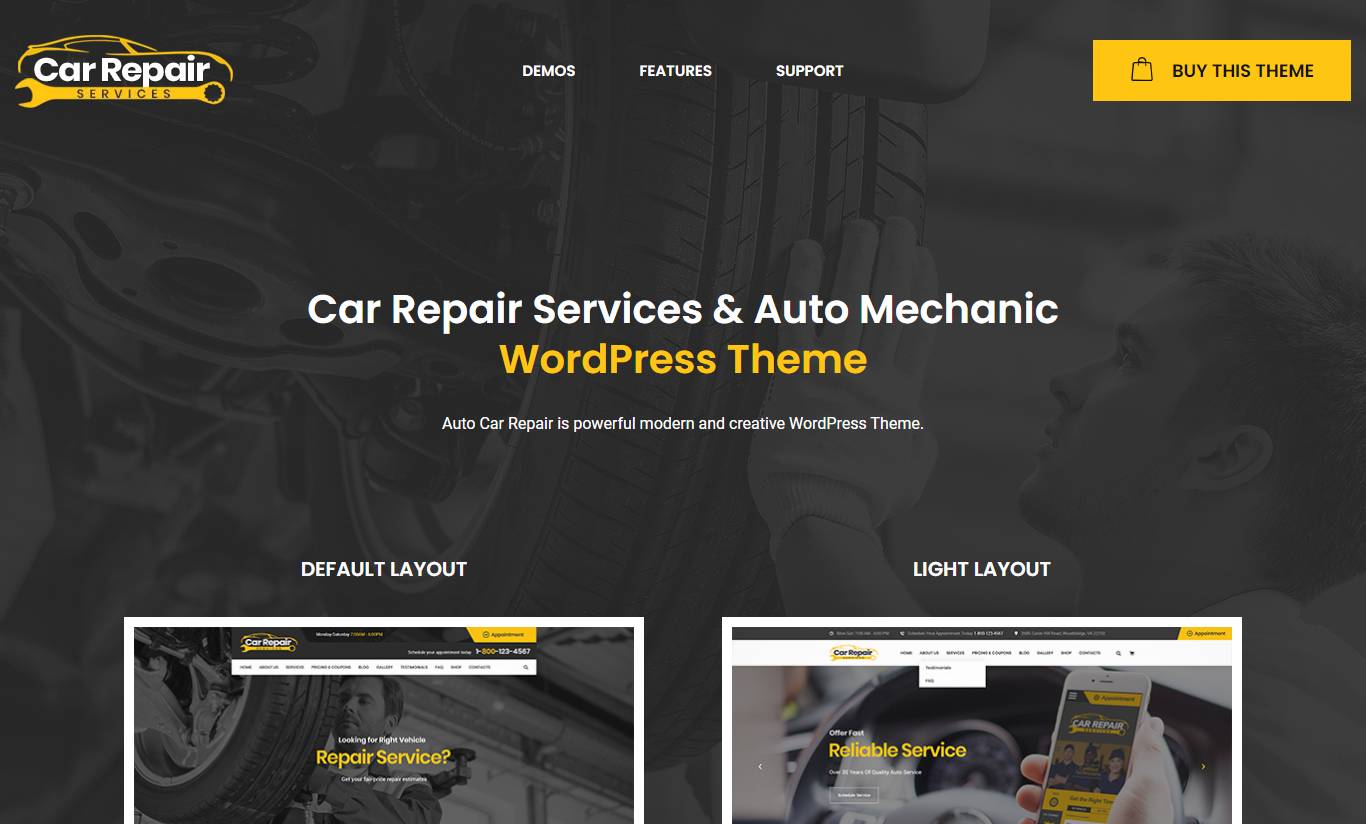 Car Repair Services & Auto Mechanic WordPress Theme + RTL