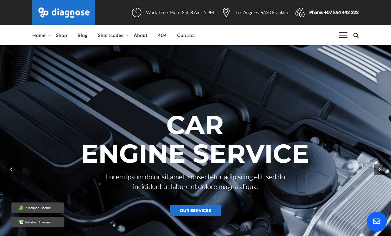 Diagnose - Auto Repair Services WordPress Theme