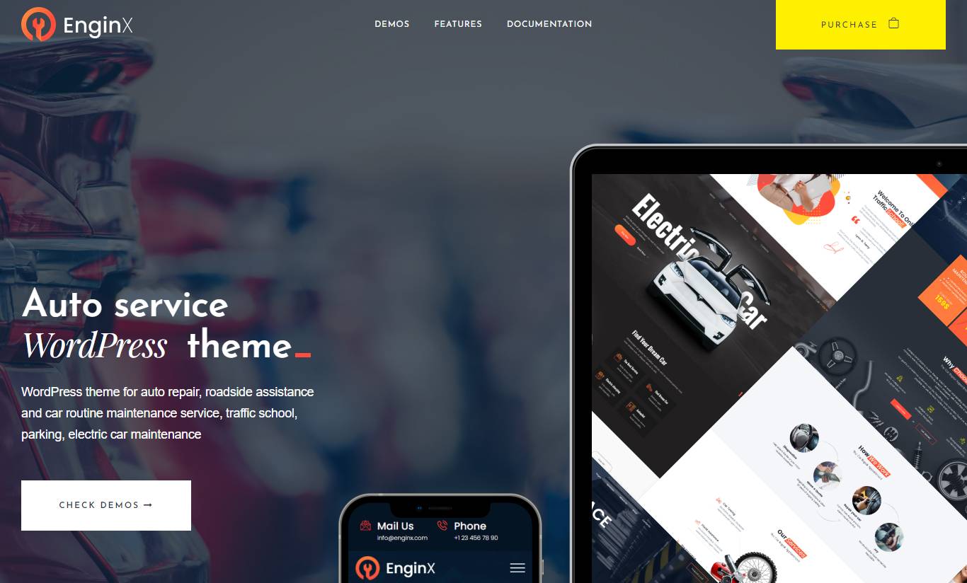 EnginX – Auto Repair Service WordPress Theme