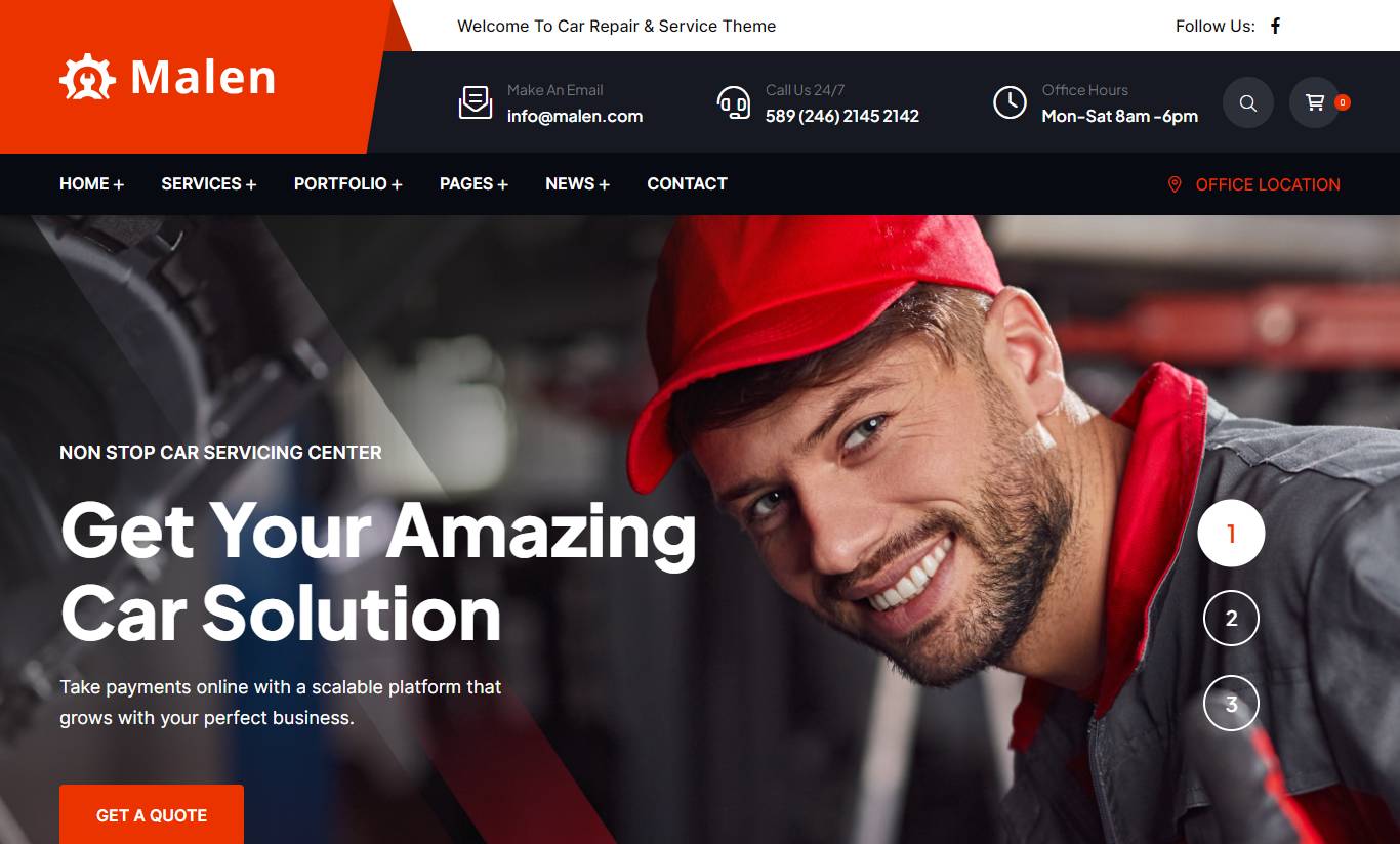 Malen - Car Service & Repair WordPress Theme