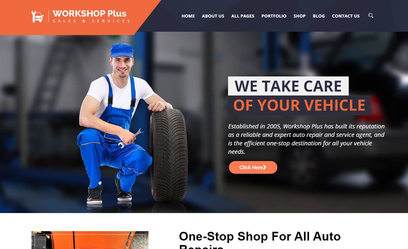 WorkshopPlus - WorkShop Car Autos Services WordPress Theme