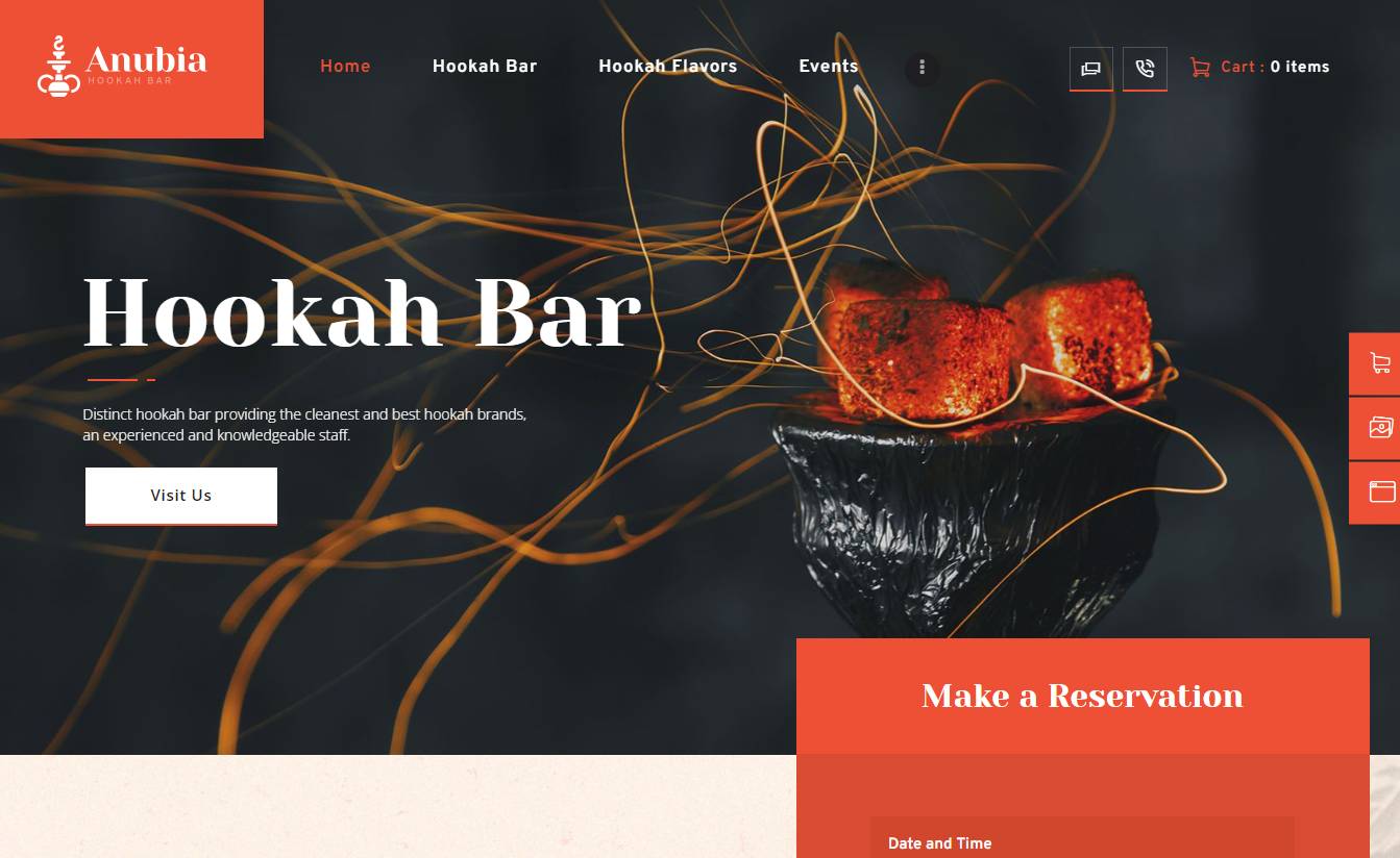 Anubia | Smoking and Hookah Bar WordPress Theme