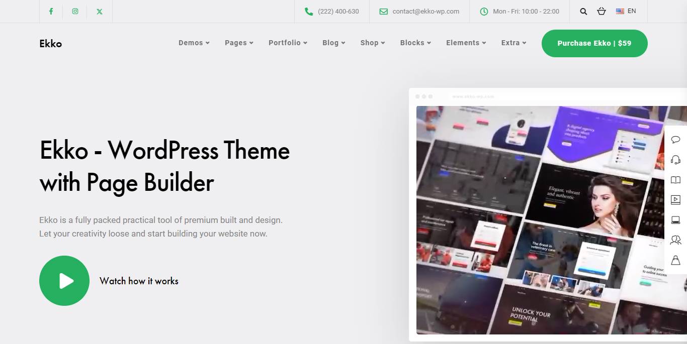 Ekko - Multi-Purpose WordPress Theme with Page Builder