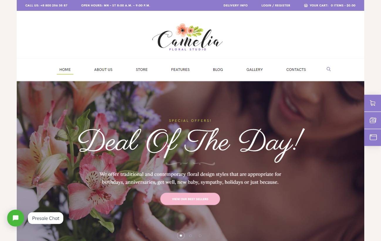 Camelia | A Floral Studio Florist WordPress Theme