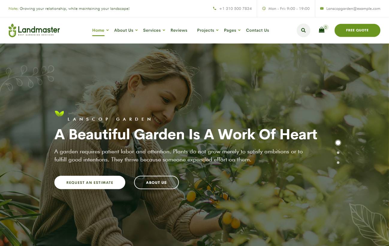  Landmaster - Garden & Landscaping WordPress Theme