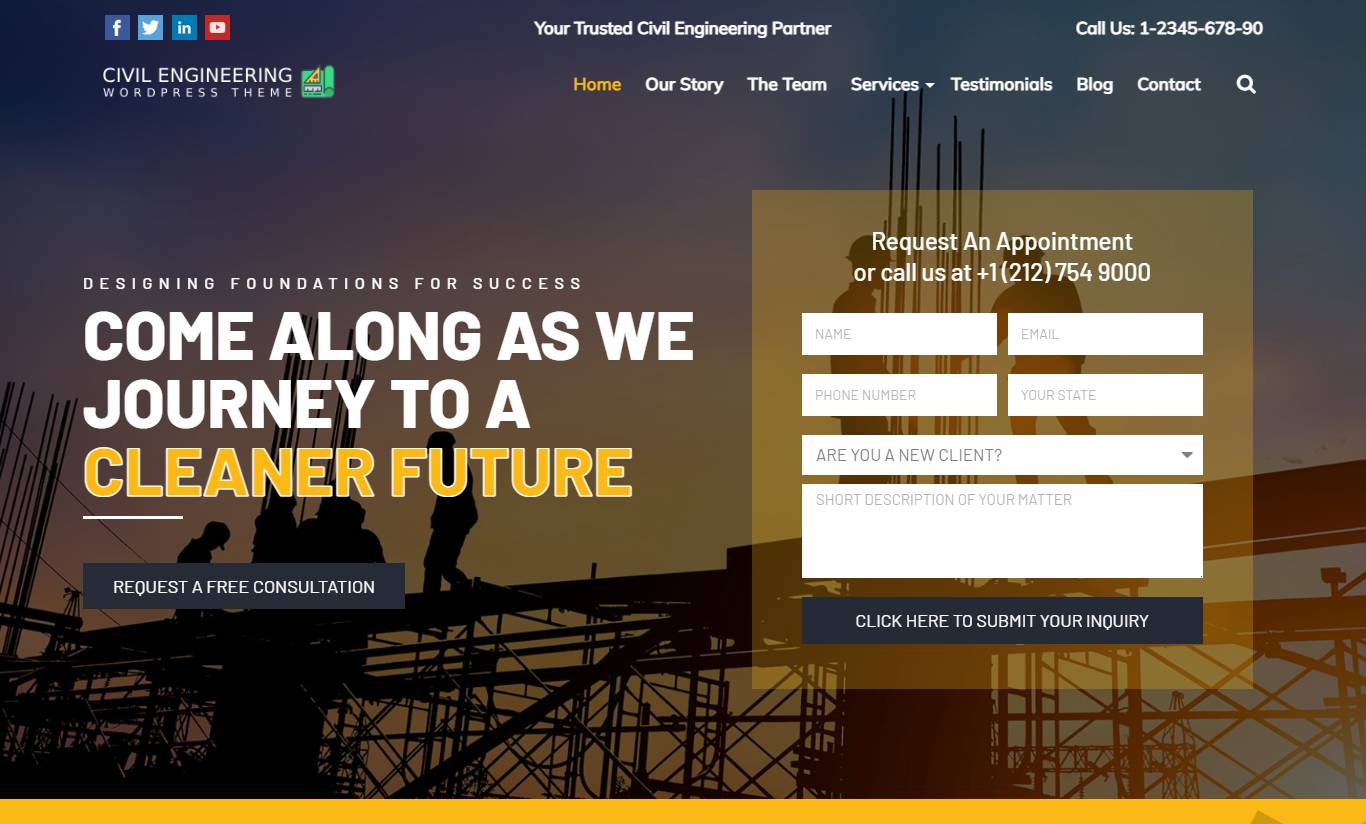 Civil Engineering WordPress Theme