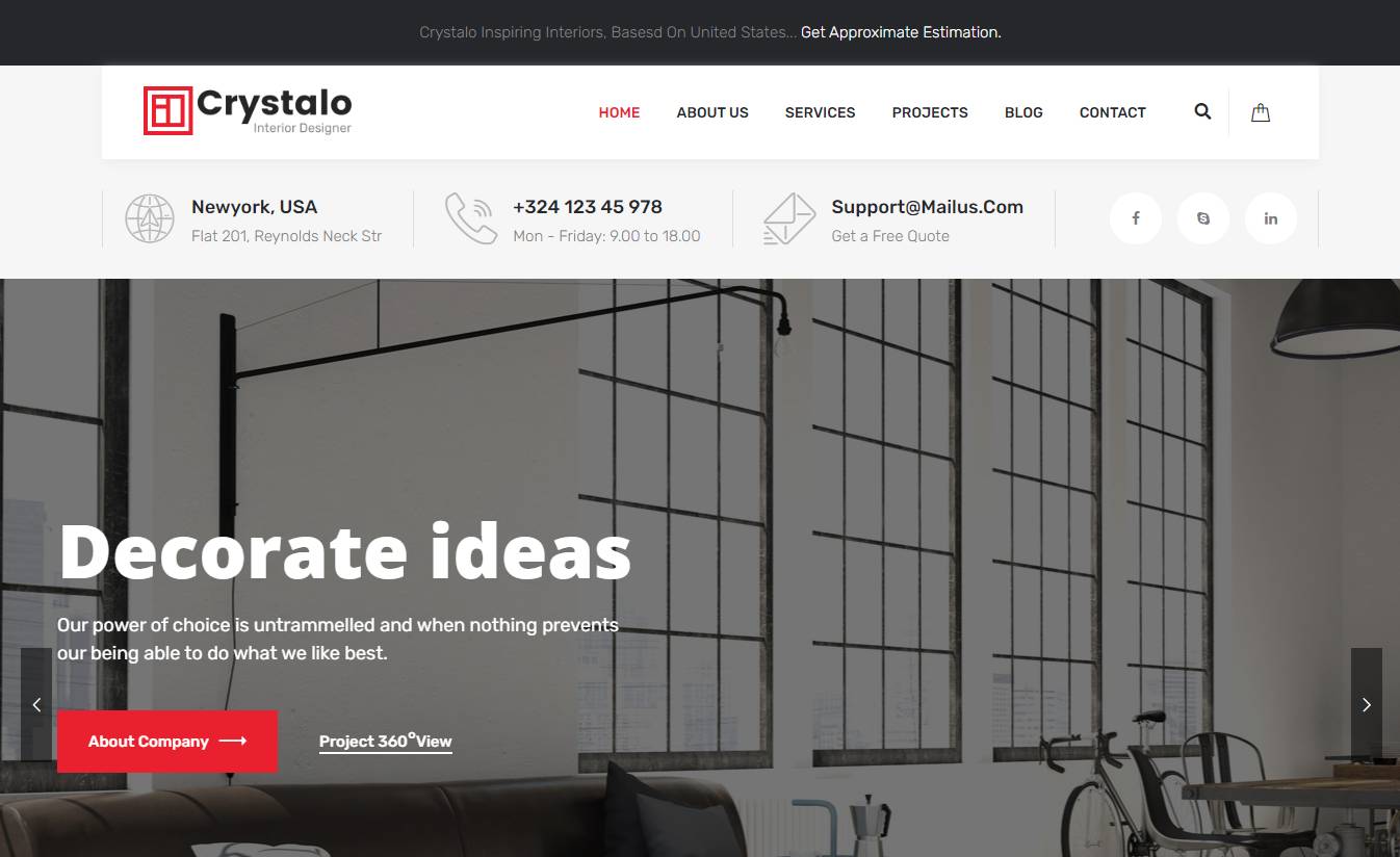 Crystalo - Architecture and Interior Design WordPress Theme