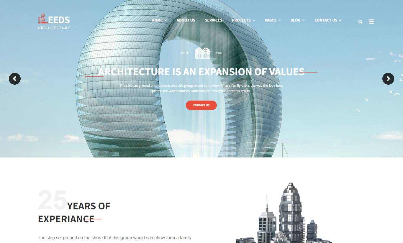 Leeds - Interior Design WordPress Theme