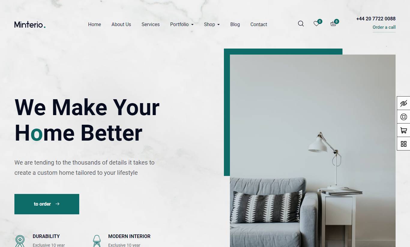 Minterio – Interior Design WordPress Theme