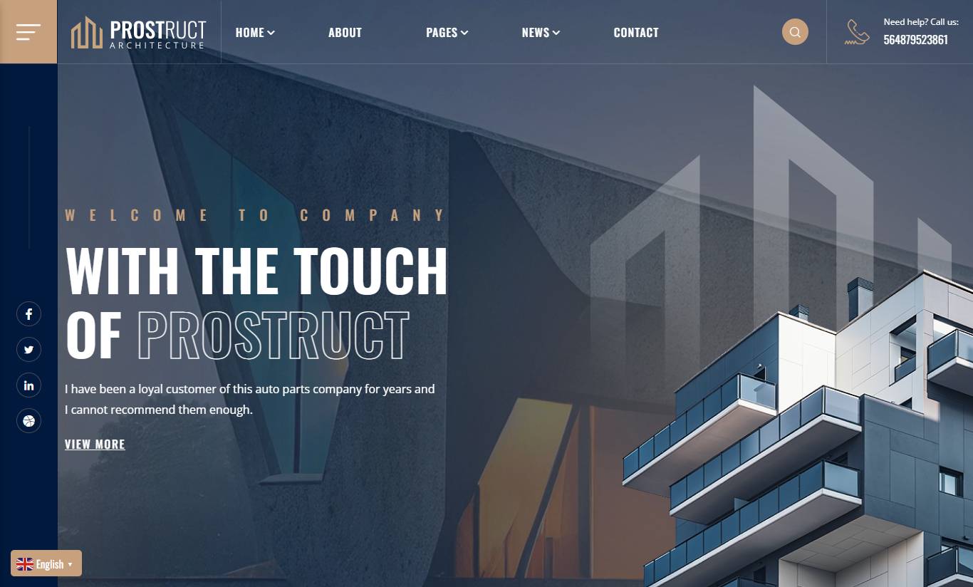 Prostruct - Architecture & Interior Design WordPress Theme + RTL