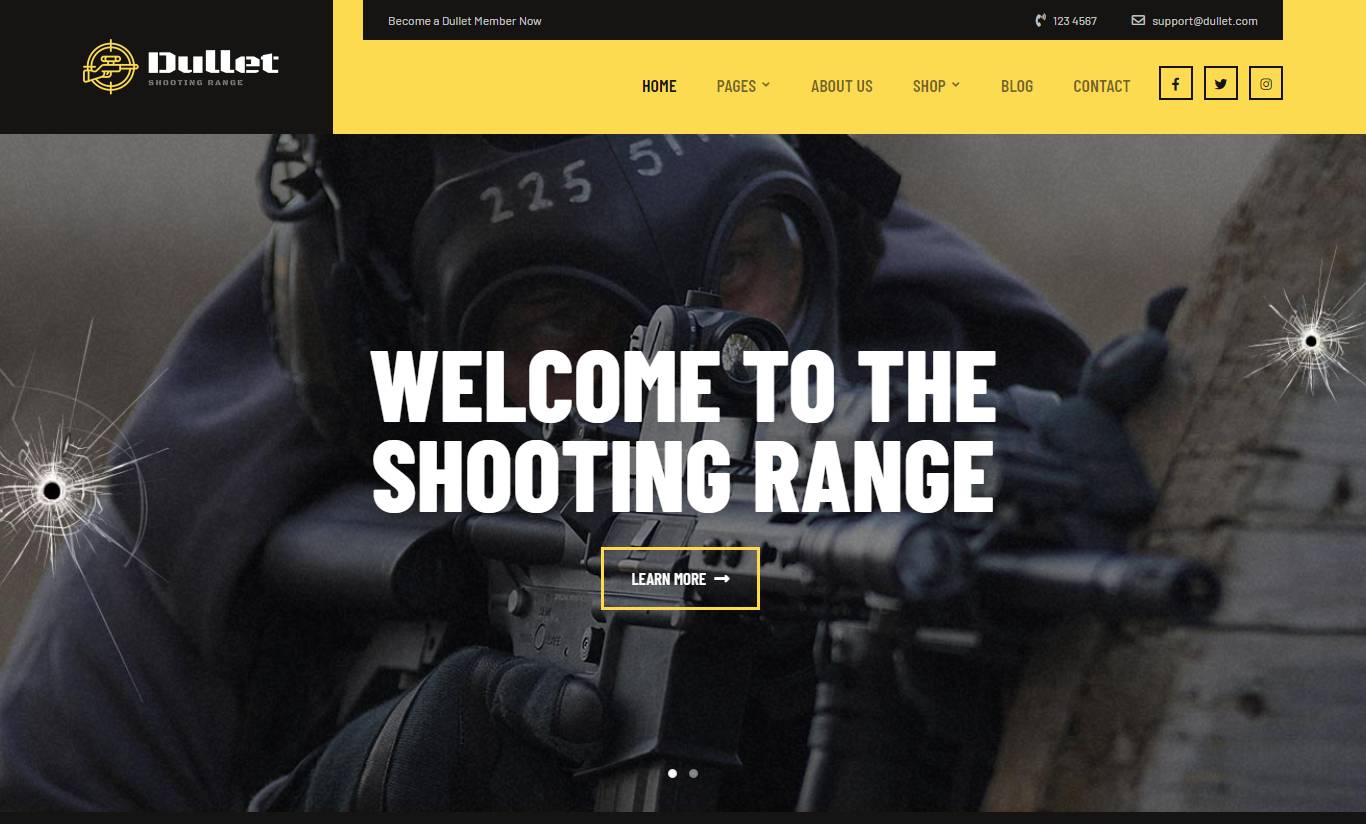 Dullet - Shooting Range & Gun Club Theme