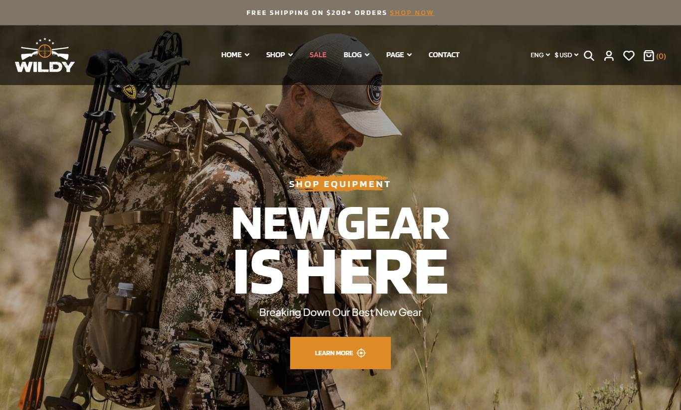 Wildy - Hunting Gear WooCommerce Theme